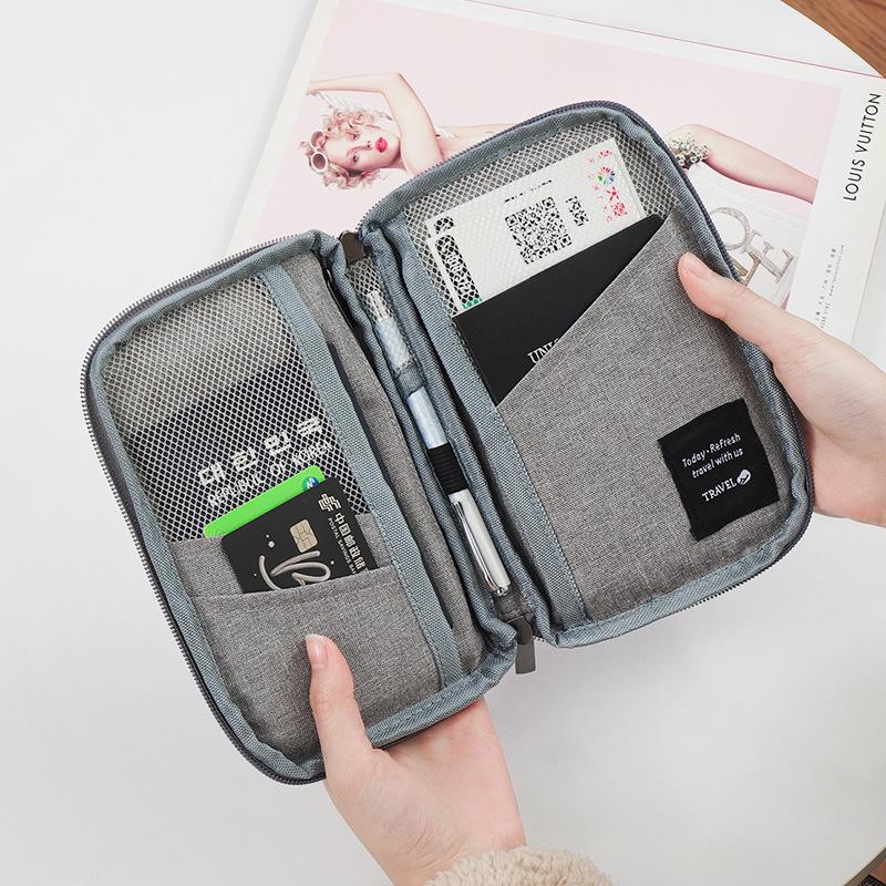 Korean Style Waterproof Passport and Document Organizer – Large Capacity Travel Wallet