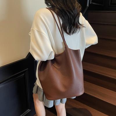 Didelės talpos madinga vieno peties rankinė, nešiojama rankoje, crossbody kibirėlis krepšys kasdienai moterims