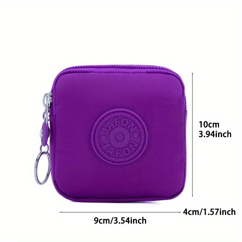 1Pc Women's Mini Nylon Zipper Wallet, Portable Coin Change Purse, All-in-One Organizer for Credit Card, ID, Key, Earphone
