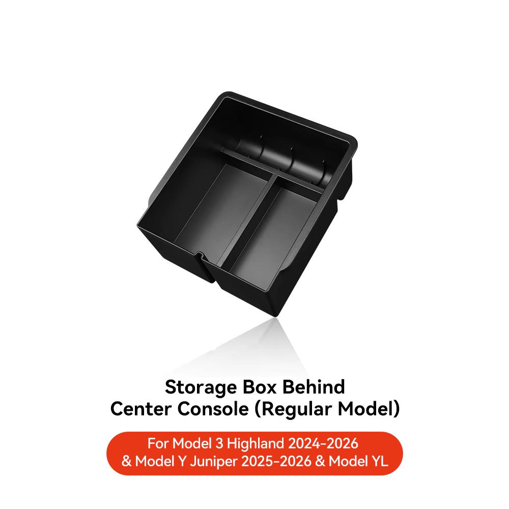 YZ For Tesla Highland Model 3 Y Juniper Hidden Storage Center Console Armrest Front and Rear Layered Grid ABS Organized Flocking