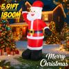 5.91FT Inflatable Santa Claus Toy Xmas Yard Lawn Party Decoration Festive Gift With LED Litghts Christmas Supplies Home Ornament