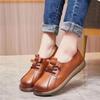 Scarpe da Donna in Pelle Bovina con Tacco Medio e Suola Morbida Primavera Autunno Stringate Scarpe Singole da Donna Retro Vera Pelle Scarpe Casual Basse da Donna