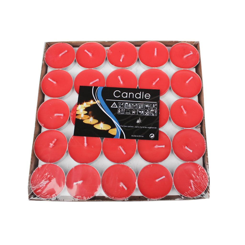 50Pcs Mini Tealight Candles Durable 1.5 Hours Burning Time for Birthday Easter Dating