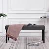 106 Cm Grey Faux Leather Bench