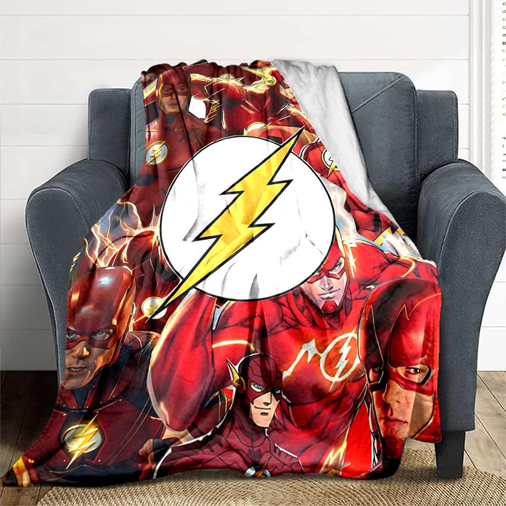 1pc Flash superhero Flannel Throw Blanket Soft, Warm & Cozy for Couch, Bed, Office, and Travel Versatile All Season Gift, Christmas present