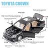 Alloy Car Model Toyota Crown Classic Sedan With Light And Sound For Collectors