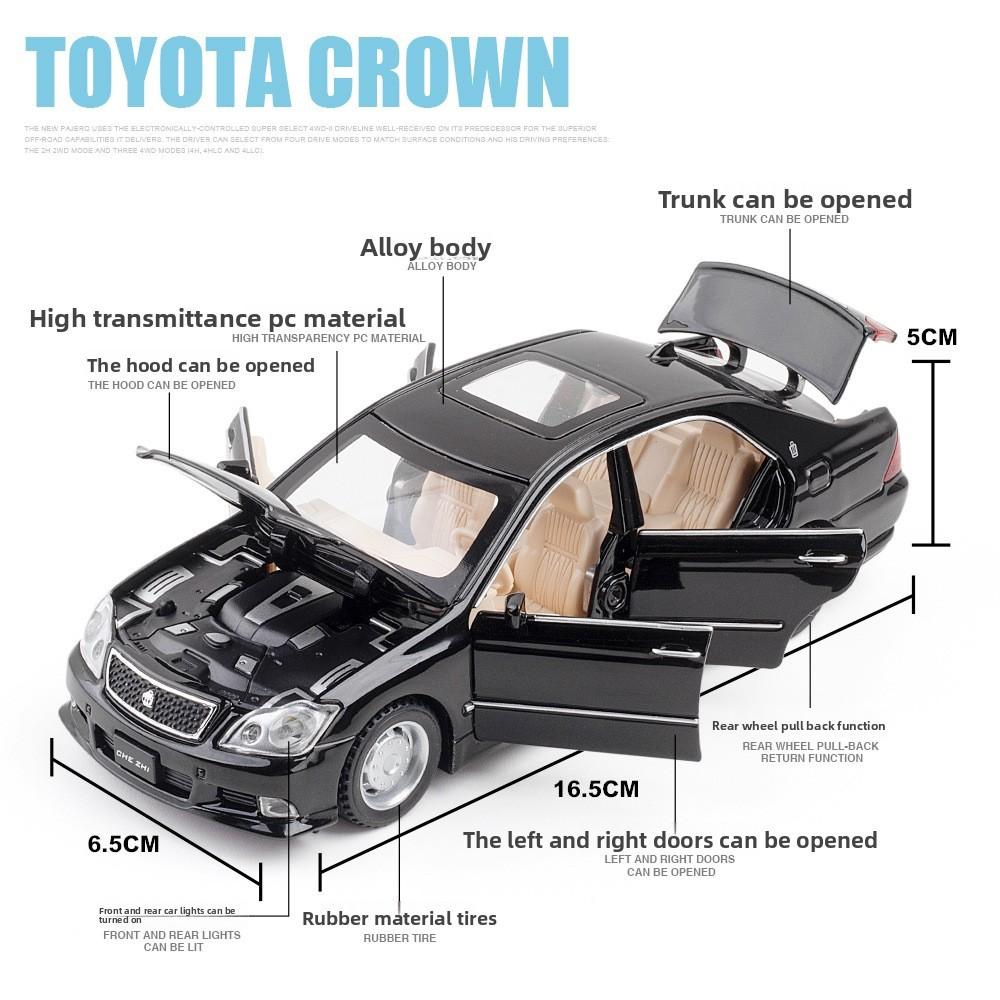 Alloy Car Model Toyota Crown Classic Sedan With Light And Sound For Collectors