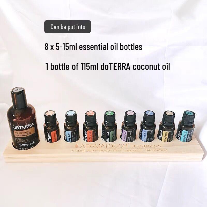 9-Grid Wooden Essential Oil Display Stand for doTERRA (Oils Not Included)