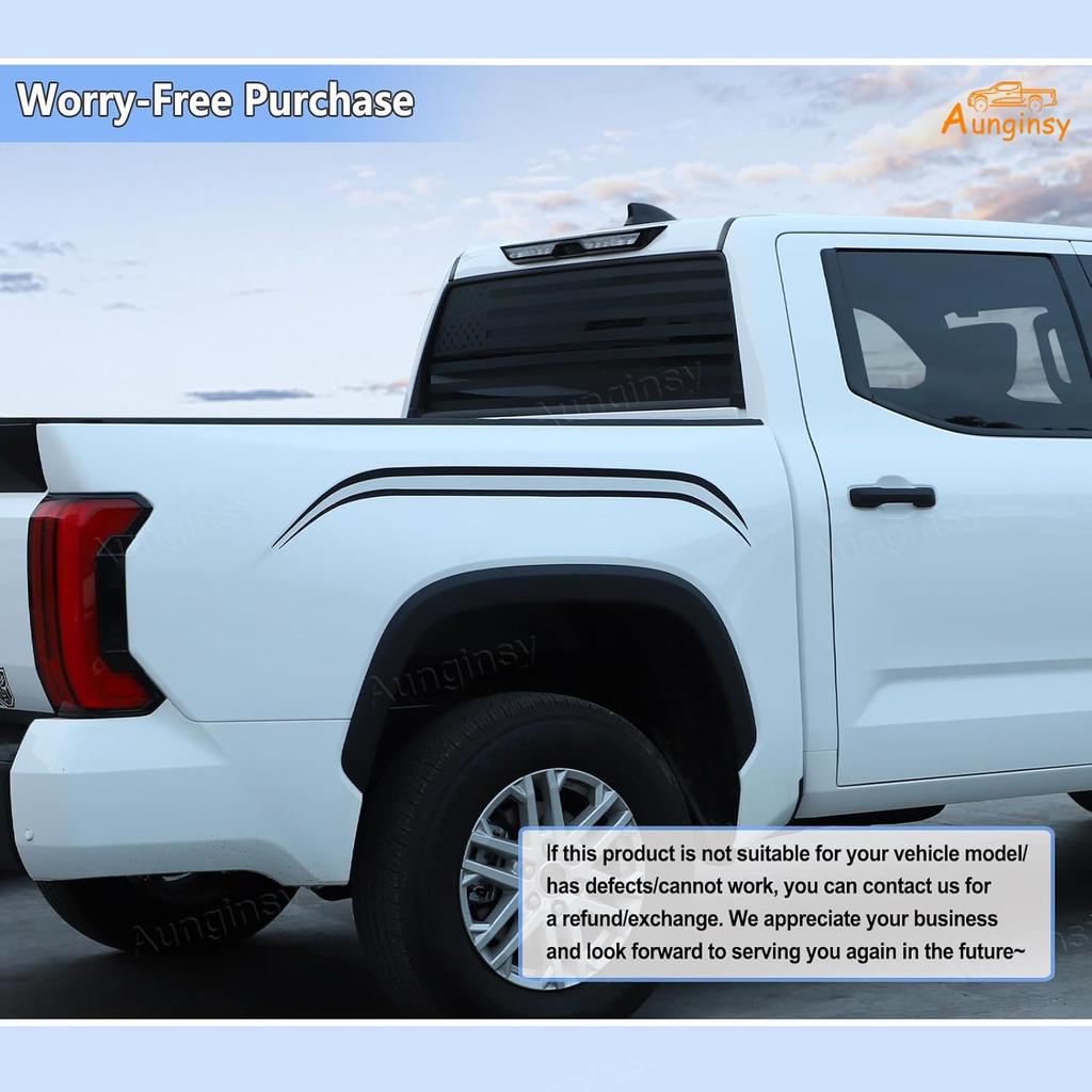 Aunginsy Front Hood Body Side Panel Decal Trim Compatible with Toyota Tundra 2022-2024 2025 Car Front Hood Engine Side Panel Precut Vinyl Decal Long