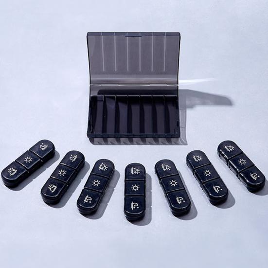 Weekly Pill Organizer with 21 Grids Easy Open Organizer Flip Cover Leak Proof Travel Safe Pill Box for Health
