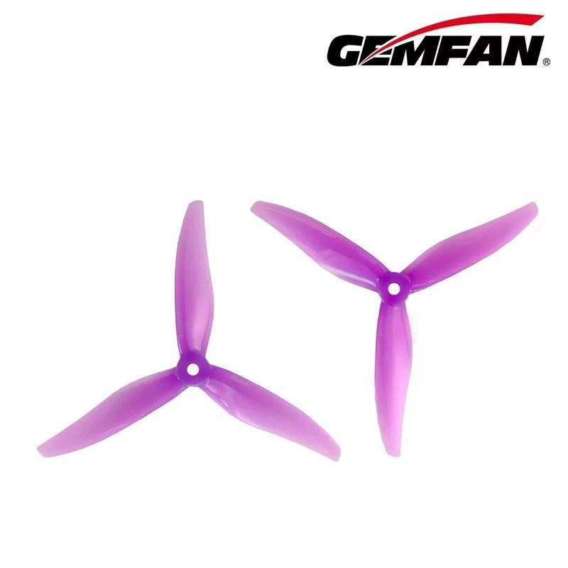 GEMFAN 377 Competition Propeller for FPV Drones, Max Speed 551, Translucent & Semi-Translucent Purple