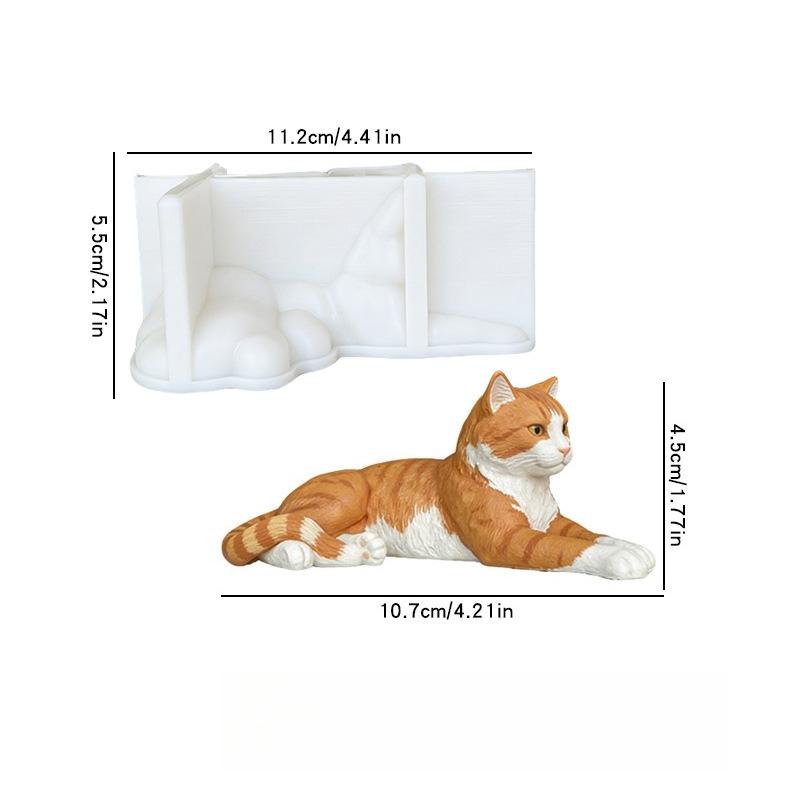 3D Simulation Cat Candle Shaped Silicone Mold Animal Fondant Mould Diy Chocolate Baking Mold Gypsum Molds Cake Decorating Tool