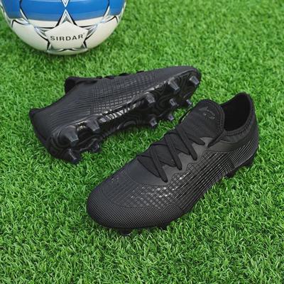 Ganz schwarze Herren- & Teenager-TF-Fußballschuhe mit Anti-Rutsch-Sohle - Ronaldo & Messi inspirierte Trainingsausrüstung