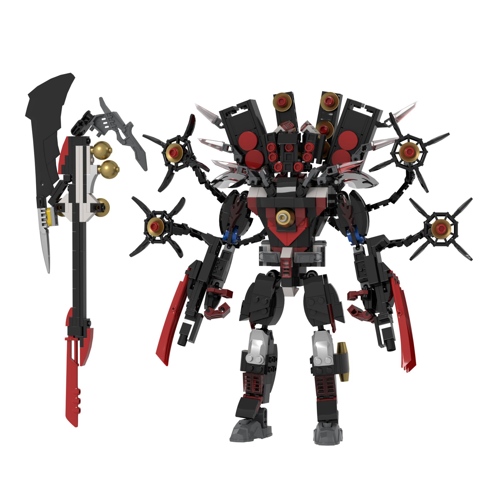 

606pcs Hell Guitar Speaker Man Building Block Model Popular Video Horror Game Mech Assembly Brick Toy Gift for Toilet Fans