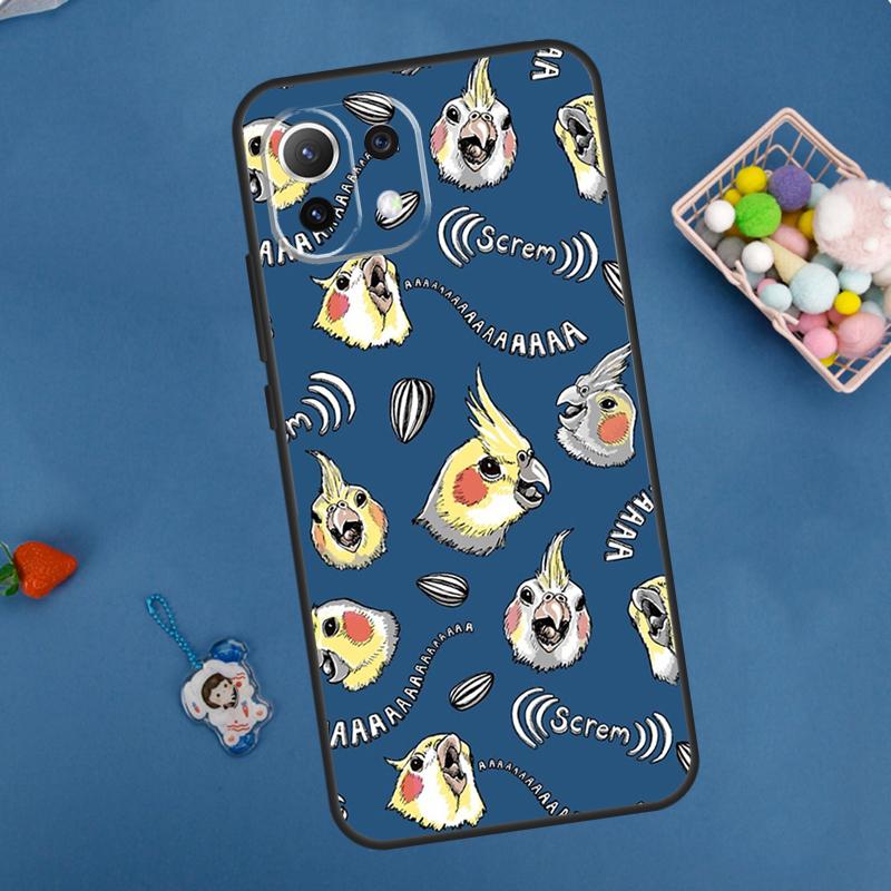 Cartoon Cockatiel Collage Case For Xiaomi 13 14 15 Ultra 11T 12T 13T 14T Pro POCO X7 Pro X3 X5 X6 M6 F5 F6 Pro Cover