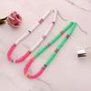 Casual style color soft pottery choker necklace women, fashion 6mm disc neck chain necklace