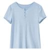 Women's Casual Ribbed Knit Short Sleeve T-Shirt