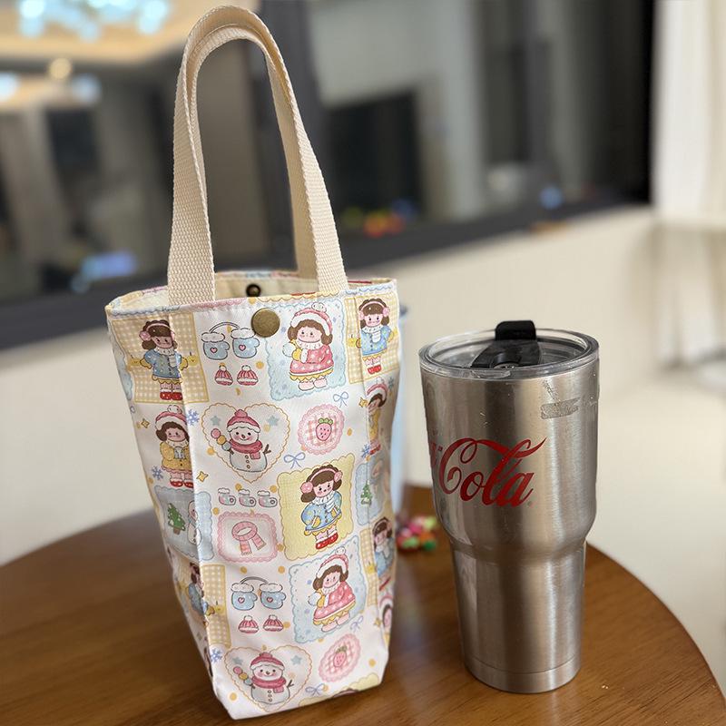 Cross-border Cartoon Canvas Bag - 3D Design, Waterproof, Thickened for Bottles & Umbrella
