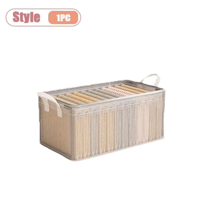 

1-4PCS Clear Storage Box for Clothing A Foldable Wardrobe Organizer for Home Use in Winter and Autumn Seasons