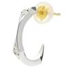 [Shinjuku Gin No Kura] Velvet Lounge Edging Hoop Earrings, Single Ear, Half Hoop, 925 Sterling Silver with Zirconia Studs