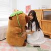 Cartoonish Lotus Leaf Capybara Plushie Figure Lifelike Creature Plushy Snuggly Padded Plushie Jumbo Dimension Bolster Daughters Bday Treat