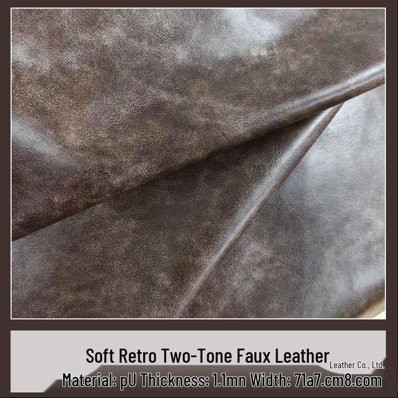 

Retro Two-Tone 1.0mm PU Faux Leather Suitcase Fabric Model 4