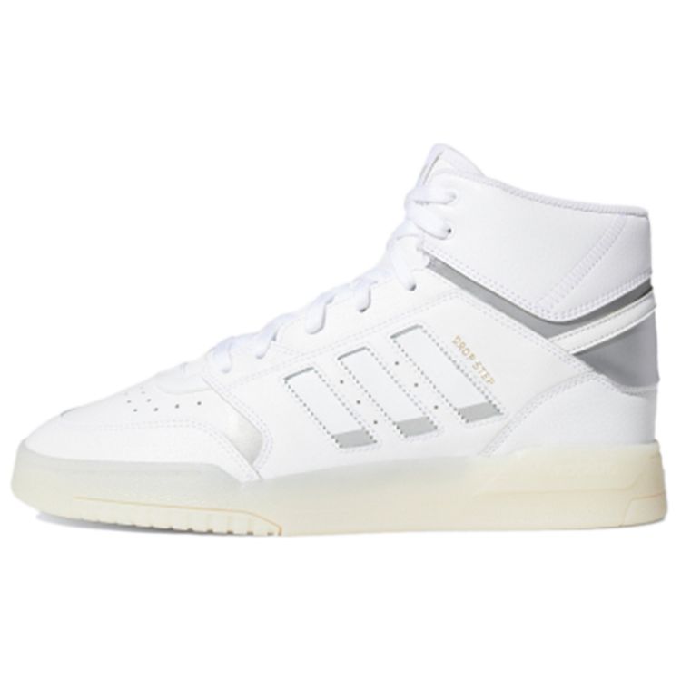 Adidas Originals Drop Step Synthetic Leather Durable Breathable Mid-Top Sneakers Unisex Sneakers White EF7140