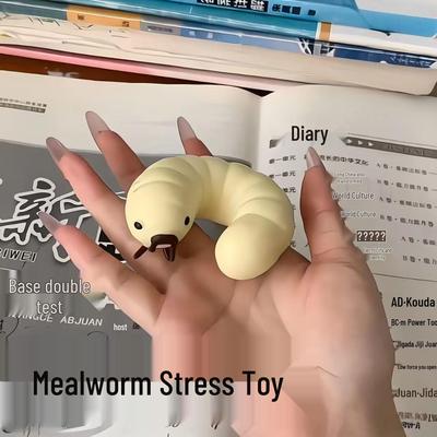 Influencer-Style Mealworm Squeeze Toy: Creative Stress Relief & Cute Decompression Prank Toy