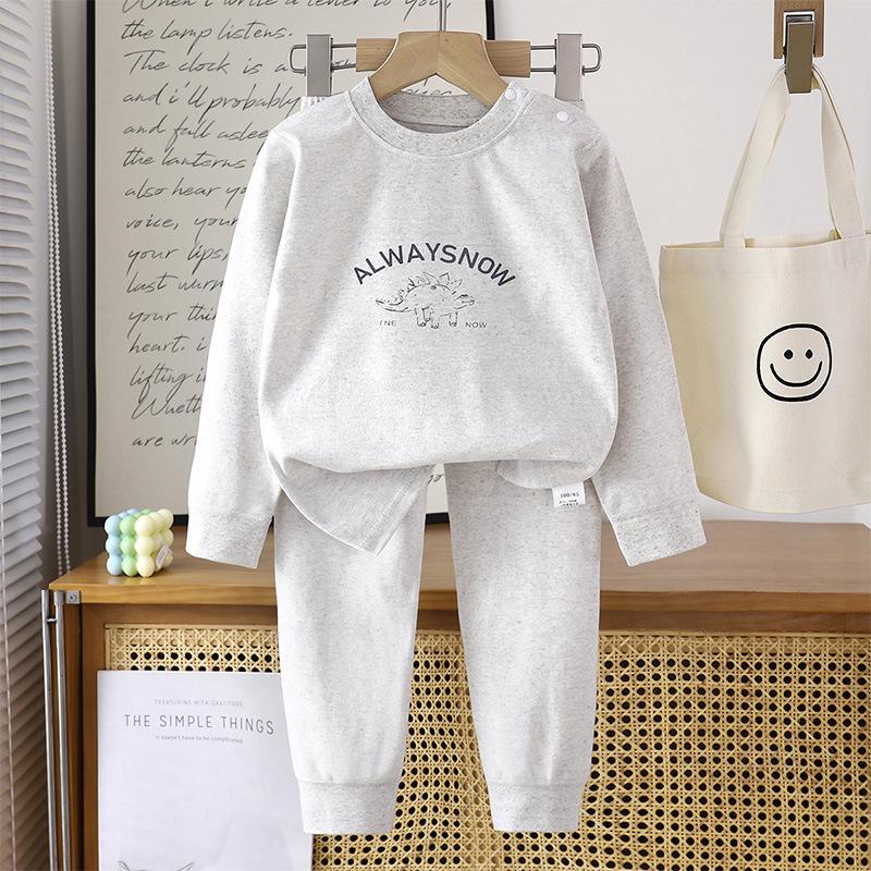Autumn/Winter Kids' Cotton Long Underwear Set - Cute and Cozy Homewear