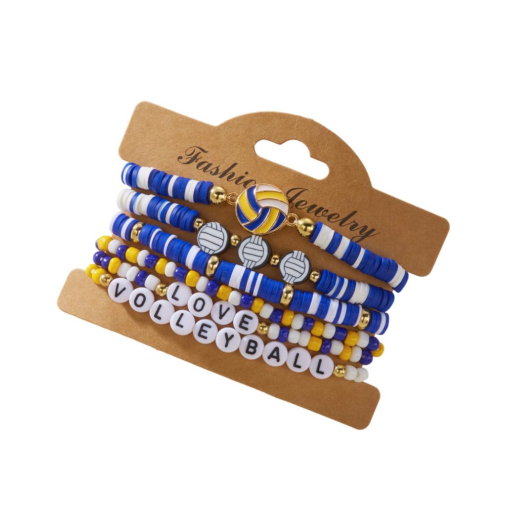 Elastic Adjustable Beaded Bracelet SportS Design For Men Women Unisex Football Baseball Fan Jewelry Wristlet