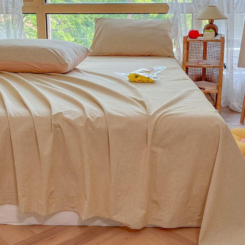 Minimalist Striped Washed Cotton Bed Cover For 1.8m Bed, Household & Student Dormitory