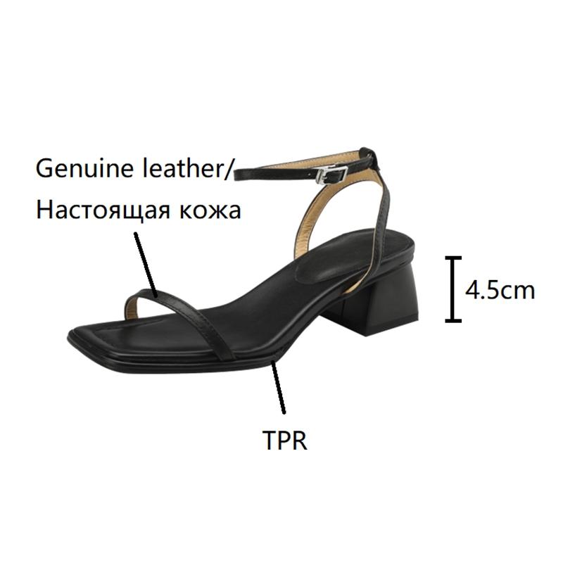 Fashion NEW Summer Women Shoes Genuine Leather High Heels Party Shoes Sexy Women Sandals Chunky Heel Shoes for Women sandálias femininas