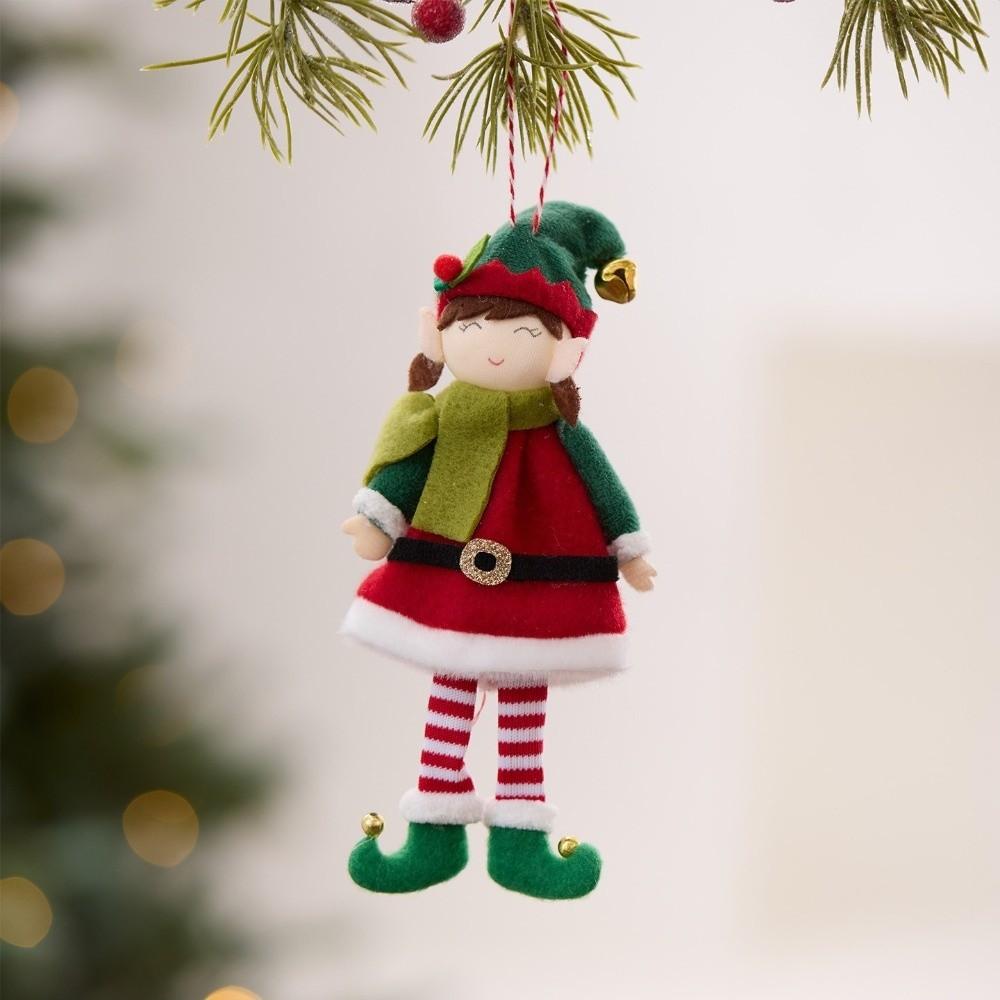 Stuffed Hanging Bell Elf Boy Girl Elf Plush Doll Party Supplies Christmas Elf Doll  Kids Gifts