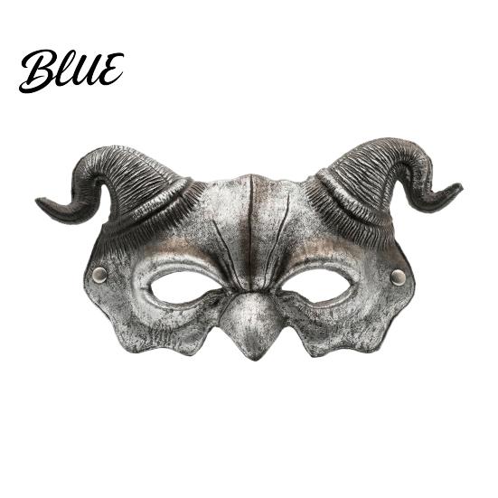 Ram Horn Demon Mask Halloween Mask Horror Devil Half Face Half-face Lightweight Gothic Masquerade for Cosplay Costume Party