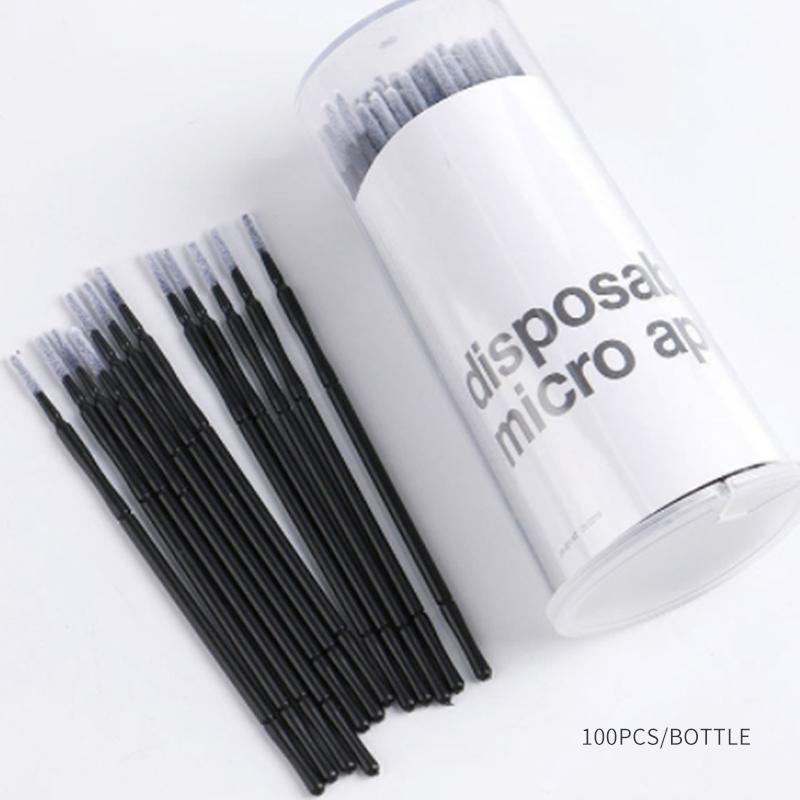 

100pcs/ barrel Makeup Eyelash Brushes Microbrush Mini brushes Extension Disposable Applicator Wand Applicators Mascara Brushes чорний