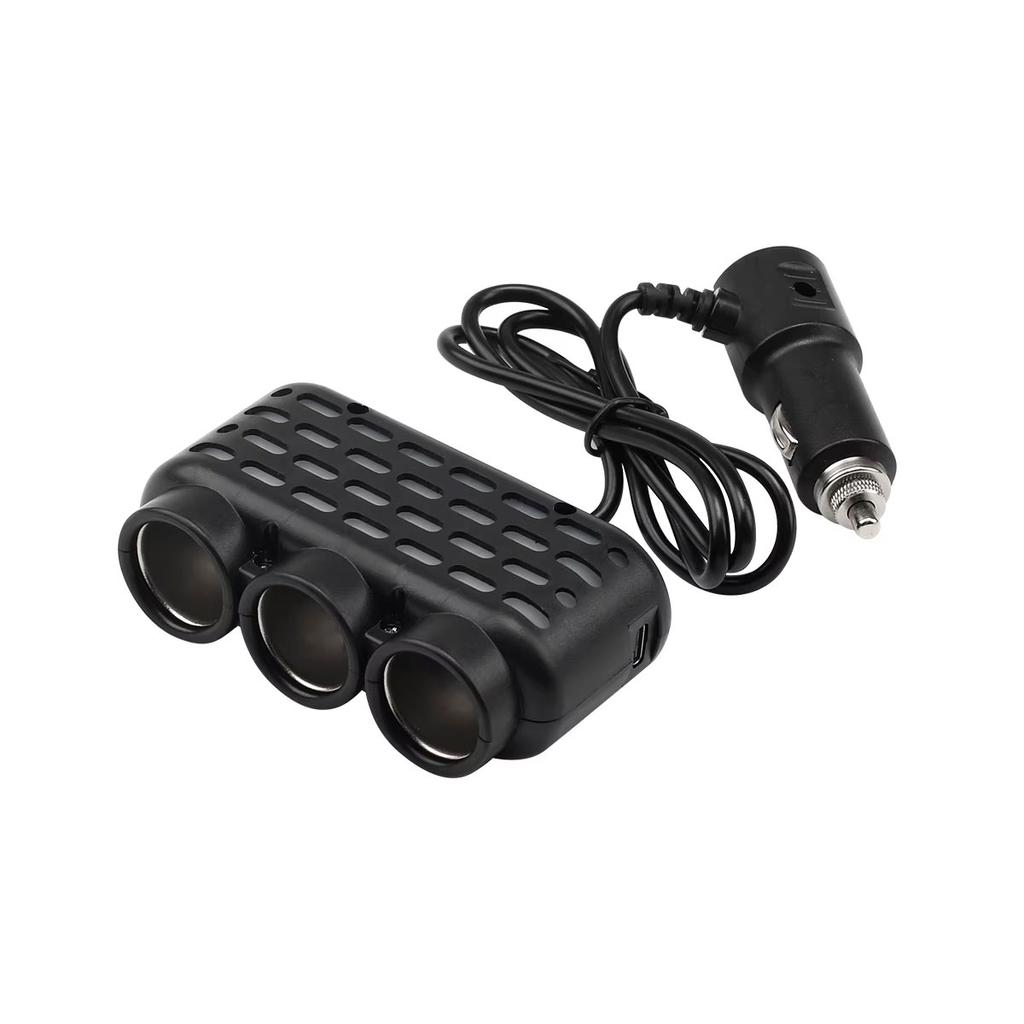 5 IN 1 12/24V Car cigarette Lighter Socket Splitter Plug USB Phone charger Adapter Voltage Car Cigarette Lighter Extension Cable