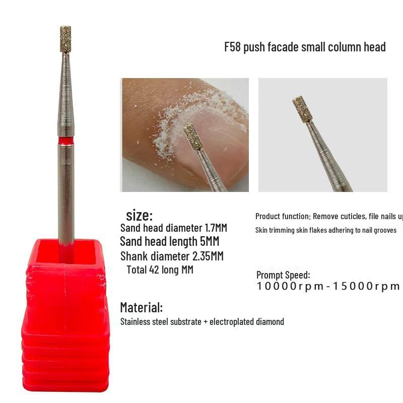 Russian Diamond Nail Grinding Head for Cuticle Pushing & Gel Polish Removal
