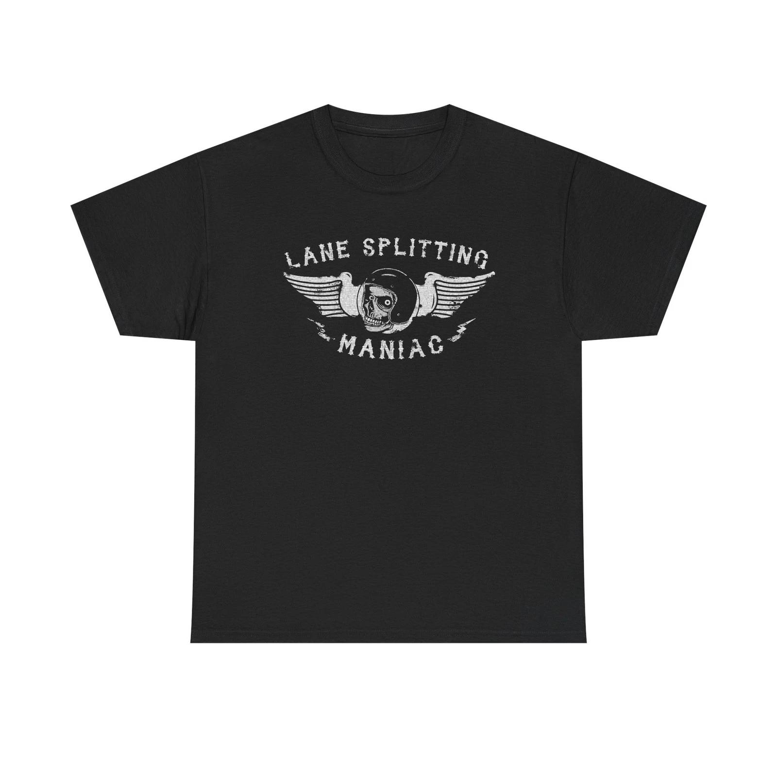 Lane Splitting Maniac Biker Graphic Tee | Motorcycle Rider Shirt L