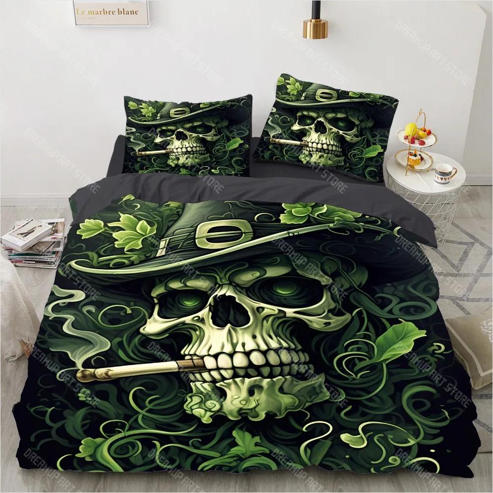 Fire Skull Duvet Cover Set Twin Single Queen King Size Halloween Bedding Set Teen Adult Kids Children Bed Linen Qulit Cover