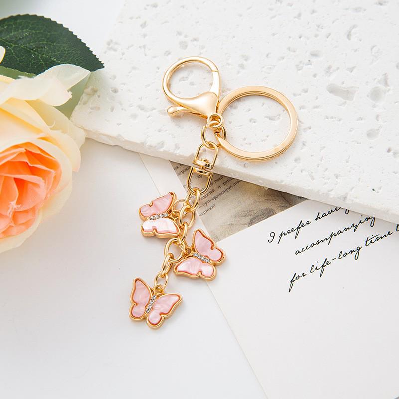 Butterfly Rhinestone Metal Keychain Pendant
