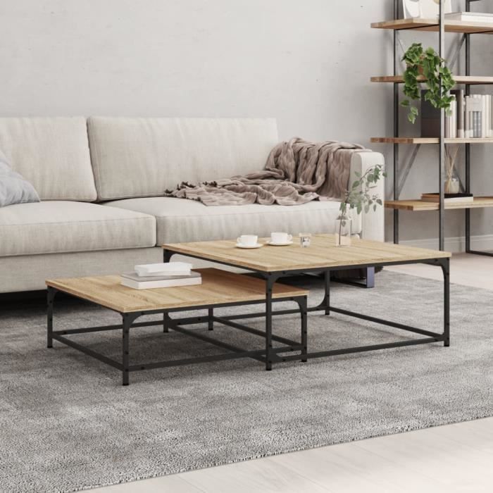 VidaXL Tables basses gigognes 2 pcs chêne sonoma bois d'ingénierie 832819