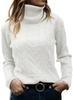 2026 Autumn/Winter Retro High Neck Solid Color Knit Sweater for Women