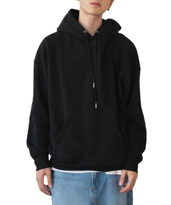 Large Hoodie Web Solid Pullover Plus Size L Men's Fleece-Lined (Black) - Exclusive, Color, Sweatshirt, Loungewear, Sizes, Gift, Winter/Autumn,