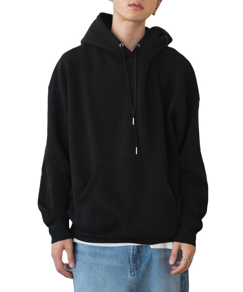 WEGO Large Hoodie Web Solid Pullover Plus Size L Men's Fleece-Lined (Black) - Exclusive, Color, Sweatshirt, Loungewear, Sizes, Gift, Winter/Autumn,