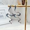 Charm Female Small Snake Animal Stud Earrings Vintage Silver Color Wedding Party Gift  For Women