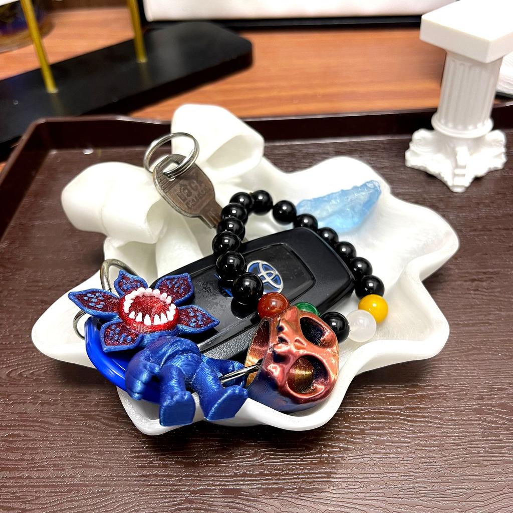 Cute Bowknot Shaped Jewelry Organizer Home Desktop Storage Tray Decor Display Holder for Ring Earrings Living Room Bedroom Decor