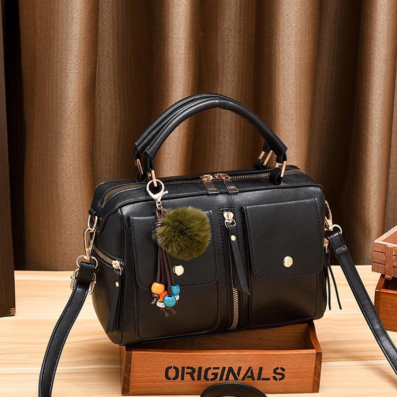 

New Handbag, Fashionable Shoulder Bag, European and American Trend PU Leather Pillow Bag, Crossbody Bag чорний
