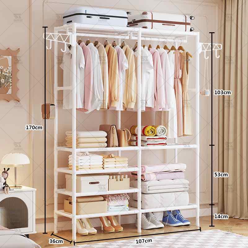 Multifunctional Large-Capacity Indoor Clothes Drying Rack and Wardrobe Cupboard