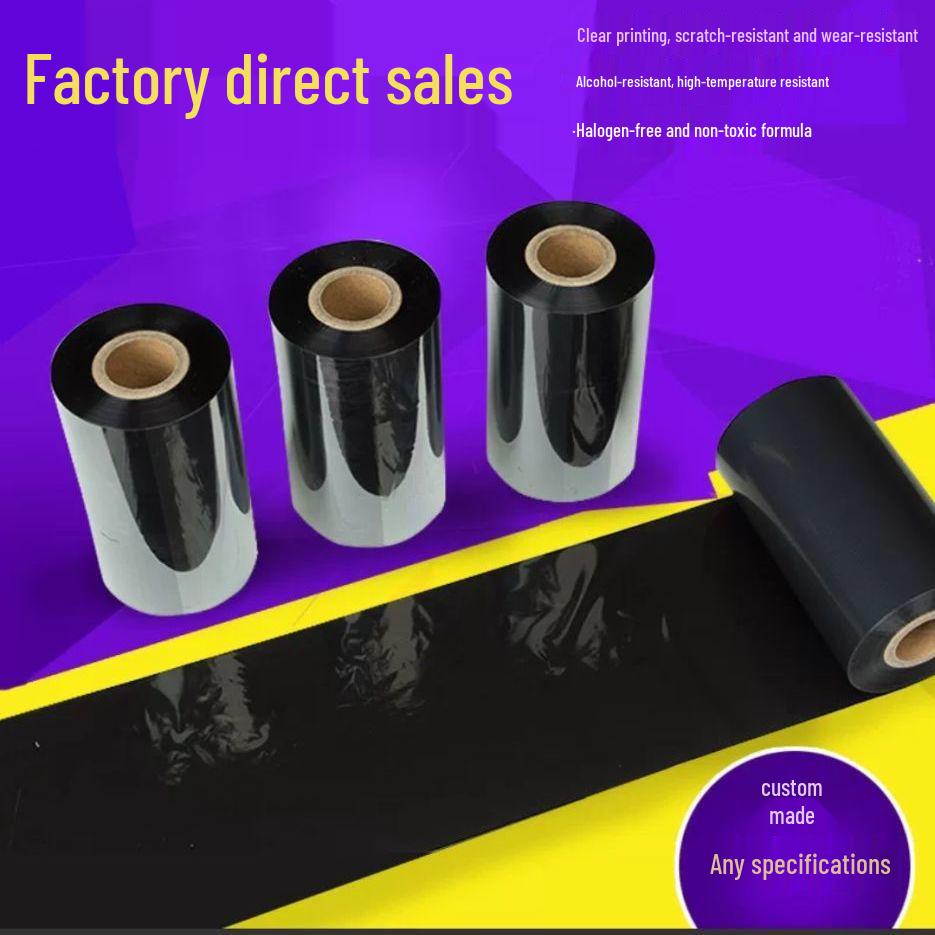 Carbon Ribbon for Barcode Labels, Mixed Base, 50.60-110mm X 300m, Coated Thermal Transfer, Wax Base