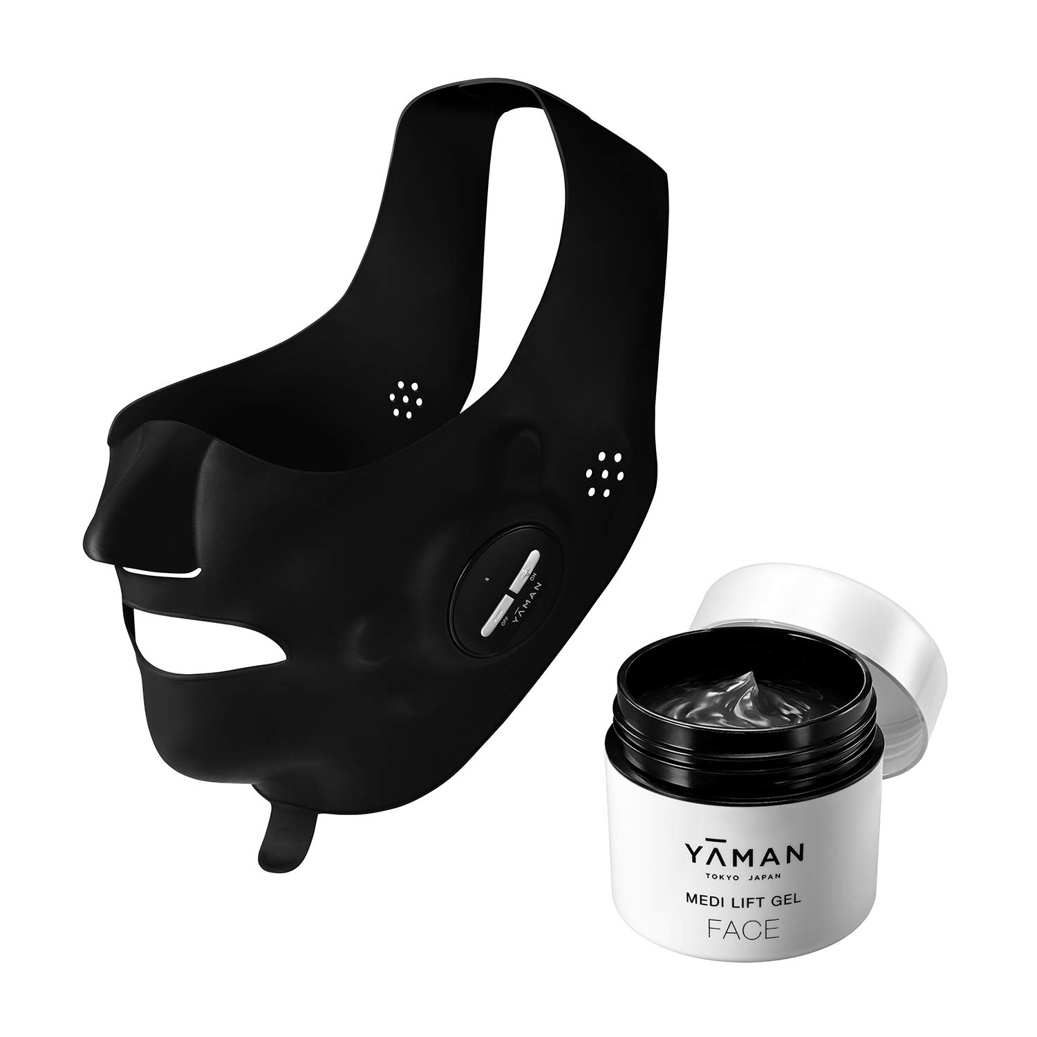 

Wearable EMS Mask Medilift Plus Gel Facial Beauty Device for Smaller Faces and EPM18BB1 YA-MAN Set, Lifting, Black, чорний